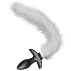 Kinky Puppy Plug vibrant avec Queue blanche Tail Curve 9 x 3.7cm Queue 30cm